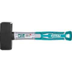 Total Tools - Tērauda āmurs | 1000g | Ideāli piemērots būvniecībai un mūrniecībai | Augsta triecienizturība | Ergonomisks stikla šķiedras rokturis | Kalta oglekļa tērauda galva