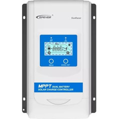 EPEVER® 20A MPPT saules enerģijas lādēšanas kontrolieris diviem 12V/24V akumulatoriem, automātisks ar LCD displeju autofurgoniem, autofurgoniem, laivām, piekabēm, piemērots hermētiskiem, želejveida, litija akumulatoriem - DR2210N