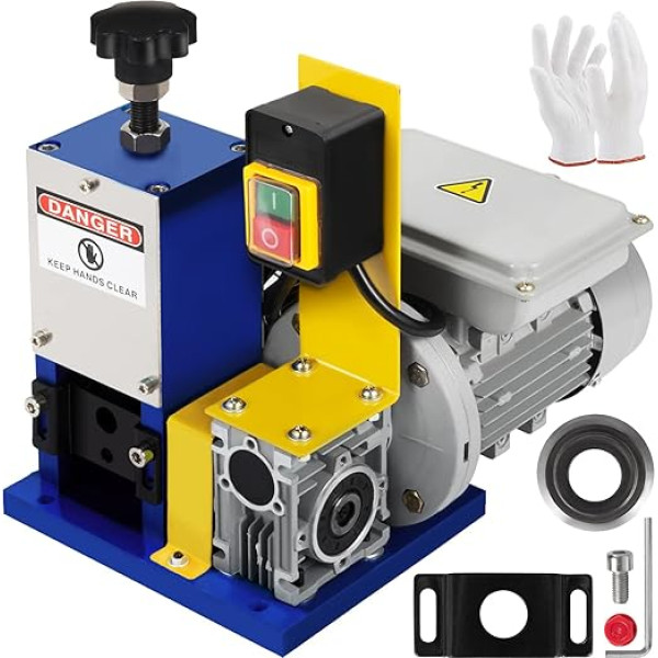 Happybuy Wire Stripping Machine 1.5-25 mm kabeļu noņemšanas mašīna Elektriskā kabeļu pīlinga mašīna Wire mērīšanas diapazons Cable Peeler vienfāzes kabeļu vara lūžņu noņemšanas rīks, zils