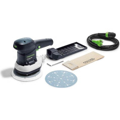 Festool ETS 150/3 EQ nejauši rotējošā slīpmašīna (ar slīpēšanas disku diametrs 150 mm MULTI-JETSTREAM 2 (Super Soft SW), filtru kasete, skrūvgriezis)