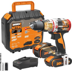 WORX Nitro 18 V (20 V MAX) WX354.1 akumulatora āmurs WX354.1, PowerShare Pro, āmururbis, bezsuku motors, 60 Nm, 2-pakāpju ātruma regulēšana, 10 mm dzelzsbetonā, 1 x 2Ah akumulators, 1 x