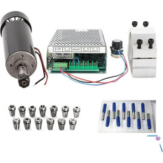 CNC-spindulis 0.5KW 500W Luftgekühlte Fräsmotor & Spindeldrehzahl Netzteil52mm Klammer & 13pcs ER113.175 * 0,1mm Frässchneider