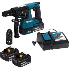 Makita DHR243RTJB Akumulatora kombinētais āmurs SDS-PLUS 18 V melnā krāsā / 5,0 Ah 2 akumulatori + lādētājs Makpac komplektā