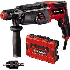 Einhell TE-RH 950/1 5F urbis ar āmuru (950 W, 2 ātrumu pārnesumkārba, trieciena stiprums 3 J, SDS-plus kāts, urbšanas dziļuma ierobežotājs, urbšanas jauda 28 mm betonā, komplektā ietilpst papildu urbis)