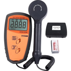 UV-Lichtmessgerät, UVA-UVB-Tester, 290-390 Nm, LCD-Display, UVA-UVB-Radiometer, Multifunktionales Design, 3-Gang-Messung, Geeignet für Outdoor-Aktivitäten