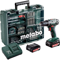 Metabo 60220688 Bezvadu skrūvgriezis BS 14.4 Komplekts 14,4 V, 2 x 2Ah Li-Ion akumulatori, ar lādētāju, plastmasas korpusā.