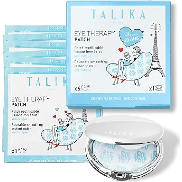 ‎Talika Talika Eye Therapy Patch Eye Pads - Acu spilventiņi pret tumšiem lokiem un maisiņiem zem acīm - Vairākkārt lietojami acu plāksteri - Atsvaidzinātām acīm - 6 acu spilventiņu iepakojums