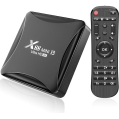 Turewell Android TV Box 13.0, X13 Mini 4GB RAM 32GB ROM RK3528 Quad-Core 64bit Cortex-A53 Поддержка 2.4/5.0GHz Dual Band Wi-Fi 10/100M Ethernet HDMI 2.0 HD 8K TV Box