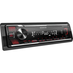 Kenwood KMM-BT206 USB Car Radio with BT Hands-Free Kit (Alexa Built-in, High Performance Tuner, Sound Processor, USB, AUX, Spotify Control, 4 x 50 Watt, Button Lighting, Red)