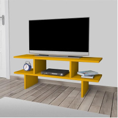 [En.casa] TV galdiņš Mājas TV galdiņš TV plaukts TV Lowboard Yellow ar plauktiem un atvērtu nodalījumu 100 x 30 x 38 cm TV plaukts viesistabai