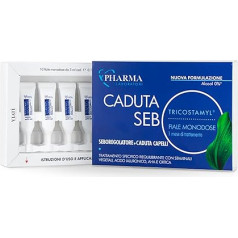 Ylatì Tricostamyl Caduta-Sebo Extra Strong 1 mēnesis Īpaša ārstēšana trausla ar taukainu ādu Darbības tinktūra un Sebonormalizzante 10 ampulas 3 ml CAD