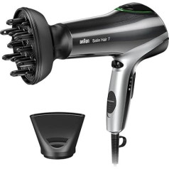 Babyliss Braun Satin Hair 7 IONTEC Hair Dryer, Powerful Hair Dryer with 2200 W and Satin Protect Technology Against Heat Damage, Includes Nozzle and Diffuser, BRHD730E