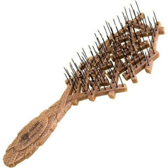 Head Jog 19 Coconut Brush Detangling Brush Made of Coconut Shell - matu sukas mitriem vai sausiem matiem Maigas un elastīgas matu sukas vīriešiem un sievietēm krēmkrāsas krāsā