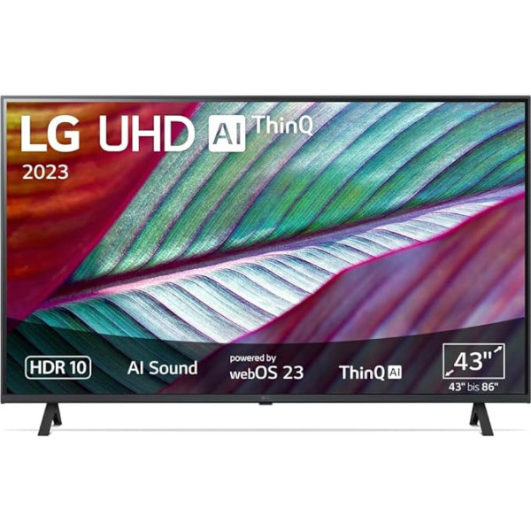 LG 43UR75006LK 109 cm (43 collu) UHD televizors (Active HDR, 60 Hz, Smart TV) [2023. gada modelis]