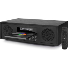 Mikro HiFi sistēma ar DVD-CD atskaņotāju, Retro kompaktās sistēmas 60 W 2.0 skaļruņu sistēma ar FM radio, Bluetooth, Aux-In, USB atskaņošana, brīvā reģiona DVD atskaņotājs, Retro HiFi mūzikas sistēma ar AV izeju