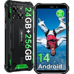 OUKITEL WP32 PRO Āra viedtālrunis Android 14, 24 (6+18) GB RAM + 256GB ROM/1TB Āra mobilais tālrunis bez līguma, 6300mAh, 20MP kamera, 6,0 collu HD, IP68 ūdensizturīgs būvlaukuma mobilais tālrunis