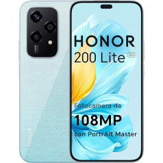 HONOR 200 Lite viedtālrunis 5G Dual SIM NFC, 8GB RAM 256GB atmiņa, 6,7 collu AMOLED Eye-Care displejs, Android 14, 108MP + 50MP, Magic Capsule, 4500mAh, zvaigžņoti zils [itāļu versija]