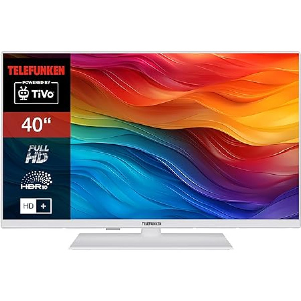 Telefunken TiVo XF40TO750M-W Smart TV Powered by TiVo (Full HD, HDR, HD+, 6 mēneši komplektā, trīskāršs uztvērējs)