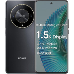 HONOR Magic6 Lite viedtālrunis 5G Android 13 Dual SIM NFC 8GB RAM 512GB AMOLED 6,78 collu pret pārrāvumiem ar Snapdragon 6 Gen 1,108MP 5300mAh Midnight Black