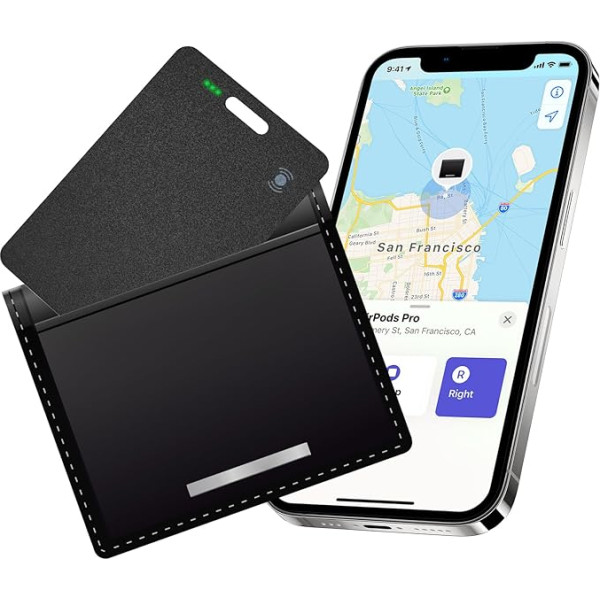 Olycism Wallet Tracker Bluetooth (tikai iOS) Key Finder for Wallet Card Backpack Supports Wireless Charging Suitcase Tracker ar 98 Feet meklēšanas diapazonu IPX8 ūdensizturīgs