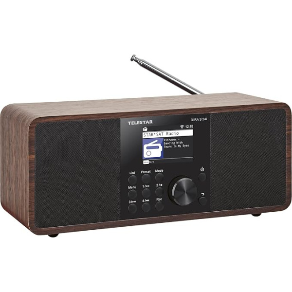 Telestar DIRA S 24i digitālais radio (DAB+/FM, interneta radio, skaņas procesors (DSP), USB mūzikas atskaņotājs, Bluetooth, TFT LCD krāsu displejs)