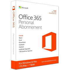 Microsoft Office 365 Personal - Abonēšanas licence (1 gads) - 1, planšetdators, PC/Mac - 1 Gehostet - Lejupielādēt - 32/64 bitu, ESD, Noklikšķiniet, lai palaistu