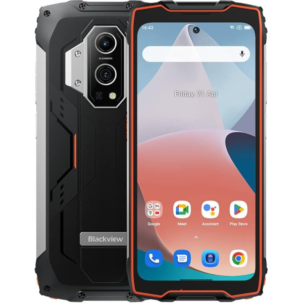 Blackview BV9300 Āra mobilais tālrunis bez līguma (100LM lukturītis), 15080mAh akumulators, Helio G99 21GB + 256GB, 6,7 collu 120Hz 2,3K displejs, 50MP kamera, IP68 Android 12 ūdensizturīgs viedtālrunis, GPS NFC