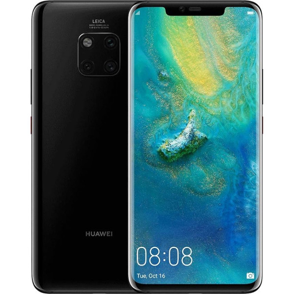 Huawei Mate 20 Pro 128 GB 6,39 collu 2K FullView Android 9.0 bez SIM kartes viedtālrunis ar jauno Leica Triple AI kameru, viena SIM karte, AK versija - melns (atjaunots)