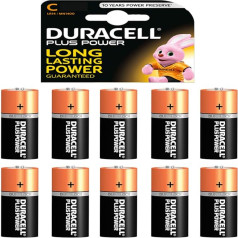 10 x Duracell 1,5 V Baby C/ LR14/ AM2/ 4014/Alkaline baterijas