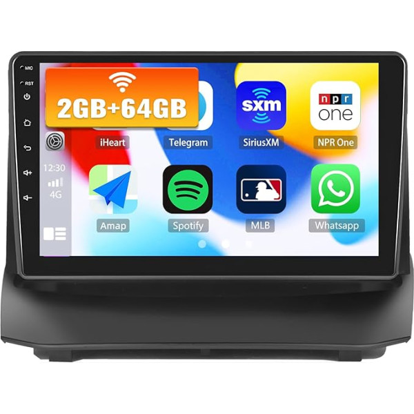 2G + 64G CAMECHO Android 13 auto radio priekš Ford Fiesta 2009-2014 ar navigācijas sistēmu Carplay Android Car, Double DIN auto radio ar 9 collu ekrānu Bluetooth RDS/FM MirrorLink + atpakaļgaitas kamera