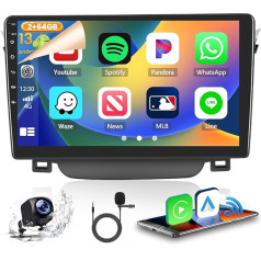 2GB + 64GB Android 13 Auto radio Hyundai I30 2011-2015 Radio Wireless CarPlay Android Auto Bluetooth Handsfree 9 collu ekrāns Auto radio ar navigācijas atpakaļgaitas kameru WiFi FM RDS SWC