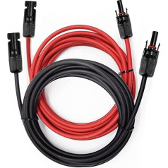 Saules kabelis Saules kabeļa pagarinājums 4 mm² 3 m pagarinājuma kabeļa savienojuma kabelis Saules kontaktdakša Ūdensizturīga saules kontaktdakša (12AWG/1500V)