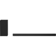 LG SN4 Soundbar TV Bluetooth 300W 2.1 kanāls ar bezvadu zemfrekvences skaļruni, virtuālā DTS tehnoloģija: X, Dolby Digital, AI Sound Pro, optiskā ievade, USB, HDMI, melns, melns