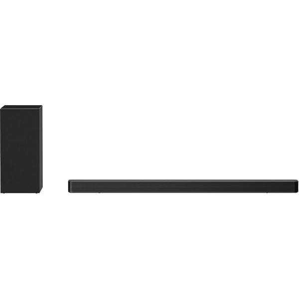 LG SN4 Soundbar TV Bluetooth 300W 2.1 kanāls ar bezvadu zemfrekvences skaļruni, virtuālā DTS tehnoloģija: X, Dolby Digital, AI Sound Pro, optiskā ievade, USB, HDMI, melns, melns