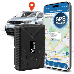 Winnes GPS Tracker 120 dienu ilgs gaidīšanas laiks GPS Tracker Car bez abonementa ar bezmaksas aplikācijām Spēcīgs magnētiskais un IP65 ūdensizturīgs GPS Car Finder visā pasaulē