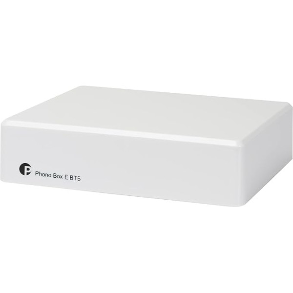 Pro-Ject Phono Box E BT 5, bezvadu BT5 straumēšana ar aptX HD skaņas un skaņas un signāla avotiem, balts