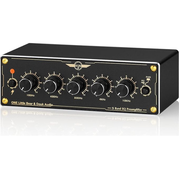 Douk Audio EQ5 Mini priekšpastiprinātājs 5 joslu EQ priekšpastiprinātājs Stereo analogais ekvalaizers Pārnēsājams audio procesors mājai/automašīnai (EQ5)