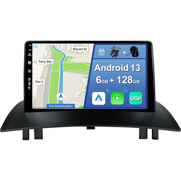 YUNTX [6GB + 128GB] Android 12 autoradio Renault Megane II (2002-2008)-[Integrēts CarPlay/Android Car/DSP/GPS]-9 collu IPS 2.5D-CAM + MIC-DAB/Mirror Link/Bluetooth 5.0/360 Camera/Steering Wheel