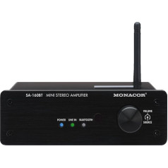 Monacor SA-160BT Mini Stereo-Verstärker, 2 x 30 W schwarz