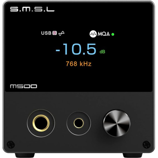 S.M.S.L M500 MKIII Bluetooth audio DAC un austiņu pastiprinātājs, ESS9038PRO D/A mikroshēma, USB/Optical/Coaxial/Bluetooth ieeja, Hi-Res MQA XMOS DSD512 PCM THD+N 0,00006%