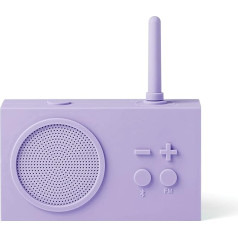 Lexon TYKHO 3 portatīvais Bluetooth skaļrunis ar FM radio, ūdensizturīgs un uzlādējamu akumulatoru - gaiši violets