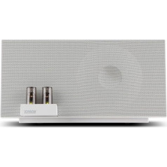 SCHWAIGER 658149 HiFi skaļruņu lampu pastiprinātājs 37 W RMS skaļruņu lampu pastiprinātājs ar Bluetooth, NFC, AUX, USB, Phono White