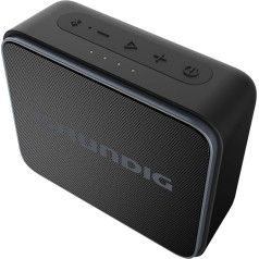 Grundig GBT Jam Black Bluetooth skaļrunis, skaņu kastīte, 3,5 W RMS, Bluetooth 5.0, līdz 30 m diapazons, līdz 30 stundu akumulatora darbības laiks, Power Bank funkcija, brīvroku funkcija, ūdensizturīgs, melns