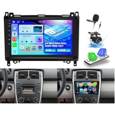 4+64G 8 kodolu Android 13 auto radio 2DIN Carplay Android auto radio ar 9 collu ekrānu Mercedes Benz Sprinter B200 W906 W639 AB klases W169 W245 2008-2011 ar Bluetooth GPS FM RDS WiFi DSP/EQ