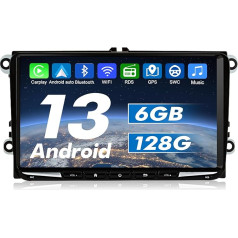 AWESAFE Android 13 Radio VW Skoda Seat Golf, 6GB + 128GB 9 collu skārienjūtīgais ekrāns Atbalsta 4G SIM karti WLAN Carplay Android Automašīnas stūres vadības stūres vadība FM radio Bluetooth