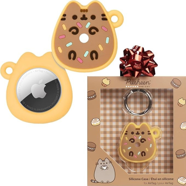 iFace Pusheen Café Series - Aizsargvāciņš no silikona, kas paredzēts Apple AirTags [aizsargvāciņš ar klipu] - Ciambella