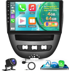 [8 Core 4+64G] Android auto radio Peugeot 107 / Citroen C1 / Toyota Aygo 2005-2014 ar Carplay un Android Car - 10,1 collu IPS skārienjūtīgais ekrāns Auto radio - DSP WiFi GPS Split Screen Voice Assistant