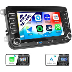 2G + 64G CAMECHO Android 13 auto radio VW Golf 5 Polo Skoda Caddy ar Carplay Android auto navigāciju Bluetooth 7 collu auto radio ar skārienjūtīgu displeju ar Mirror Link FM/RDS WiFi SWC un USB