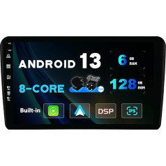 SXAUTO Android 13 - [6G+128G] - IPS autoradio piemērots Audi A3 8P (2003-2008) / A3 8P/8PA (2003-2013) - Wireless Carplay/Android Car/DSP - kamera + mikrofons - DAB SWC WiFi Fast Boot 4G BT5.0-2 DIN 9