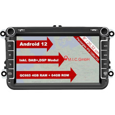 M.I.C. AV8V7 Android 10 auto radio ar navigāciju Qualcomm Snapdragon 665 4G + 64G, nomaiņa VW Golf T5 Touran Passat RNS RCD Skoda Seat: SIM DAB Plus Bluetooth 5.0, WiFi 2DIN 8